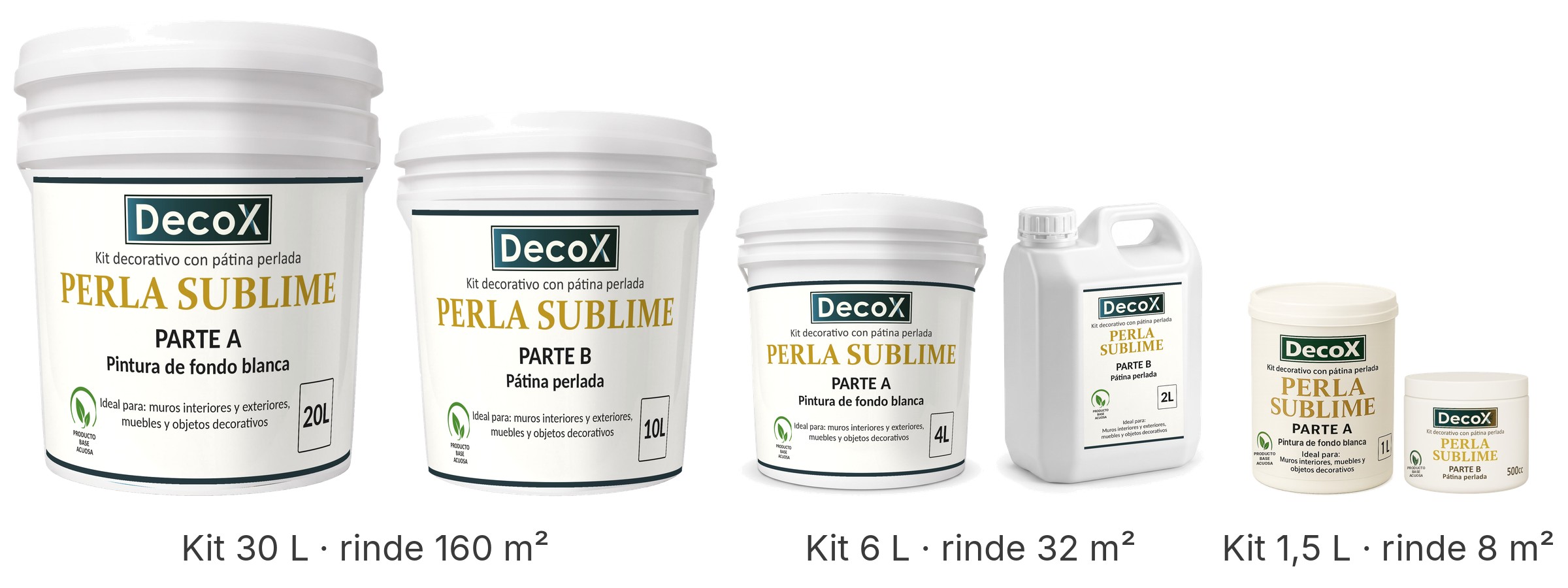 Kits Decox Perla Sublime de 30 L, 6 L y 1,5 L