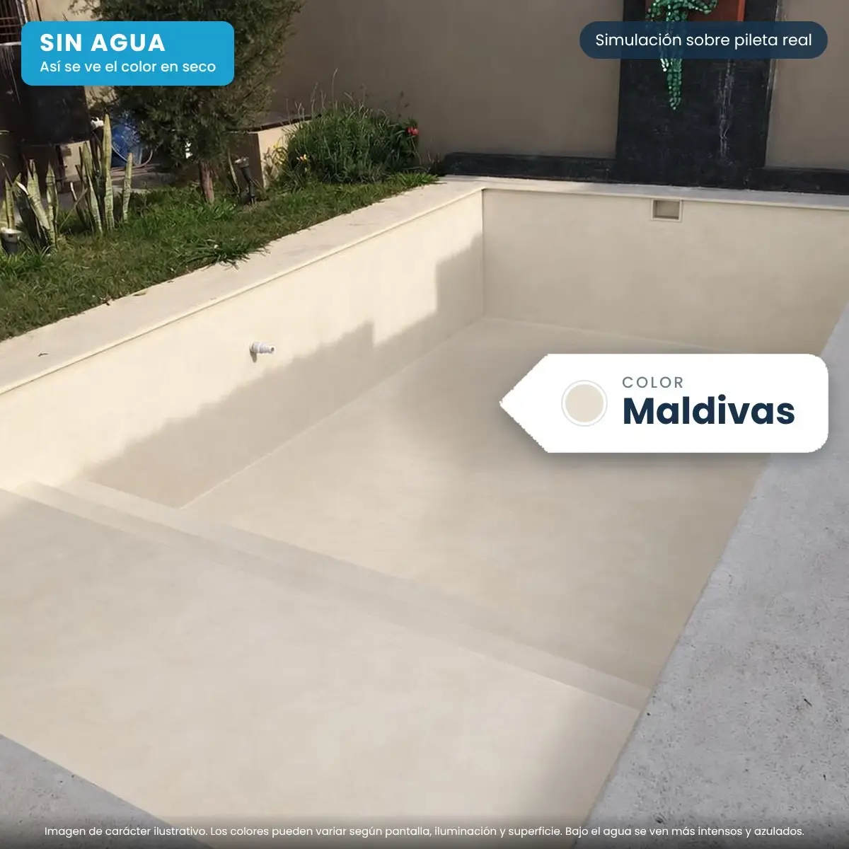 Piscina revestida con Micro Summer Maldivas, sin agua Piscina revestida con Micro Summer Maldivas, sin agua
