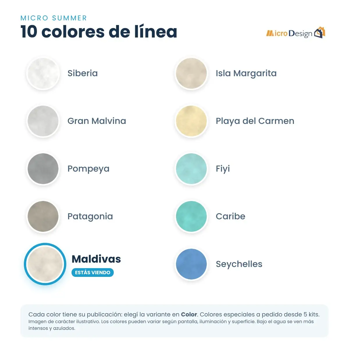 Carta de colores Micro Summer Carta de colores Micro Summer